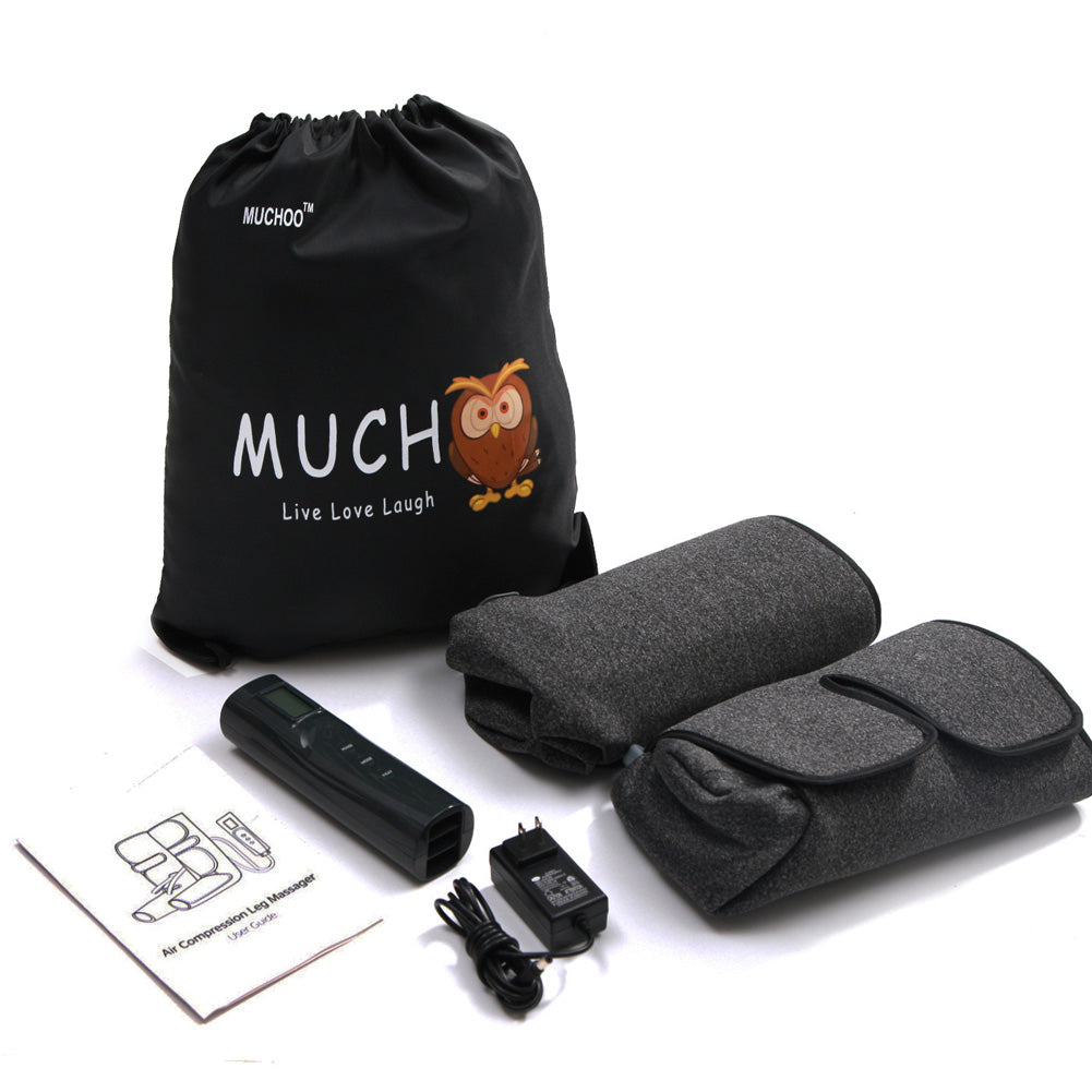 Foot and Calf Massager with Heat, Leg Air Massager for Circulation and Relaxation with Hand-held Controller 6 Modes 3 Intensities (with 2 Extensions)