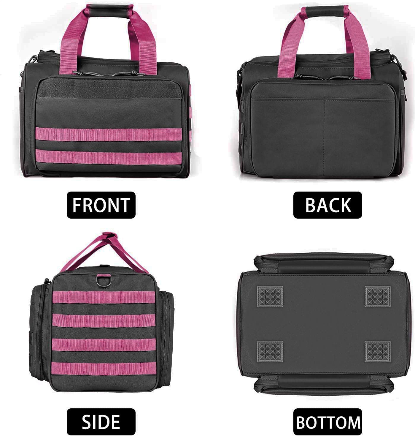 WINCENT Tactical Gun Range Bag for Handguns and Ammo - Pink