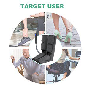 Foot and Calf Massager with Heat, Leg Air Massager for Circulation and Relaxation with Hand-held Controller 6 Modes 3 Intensities (with 2 Extensions)