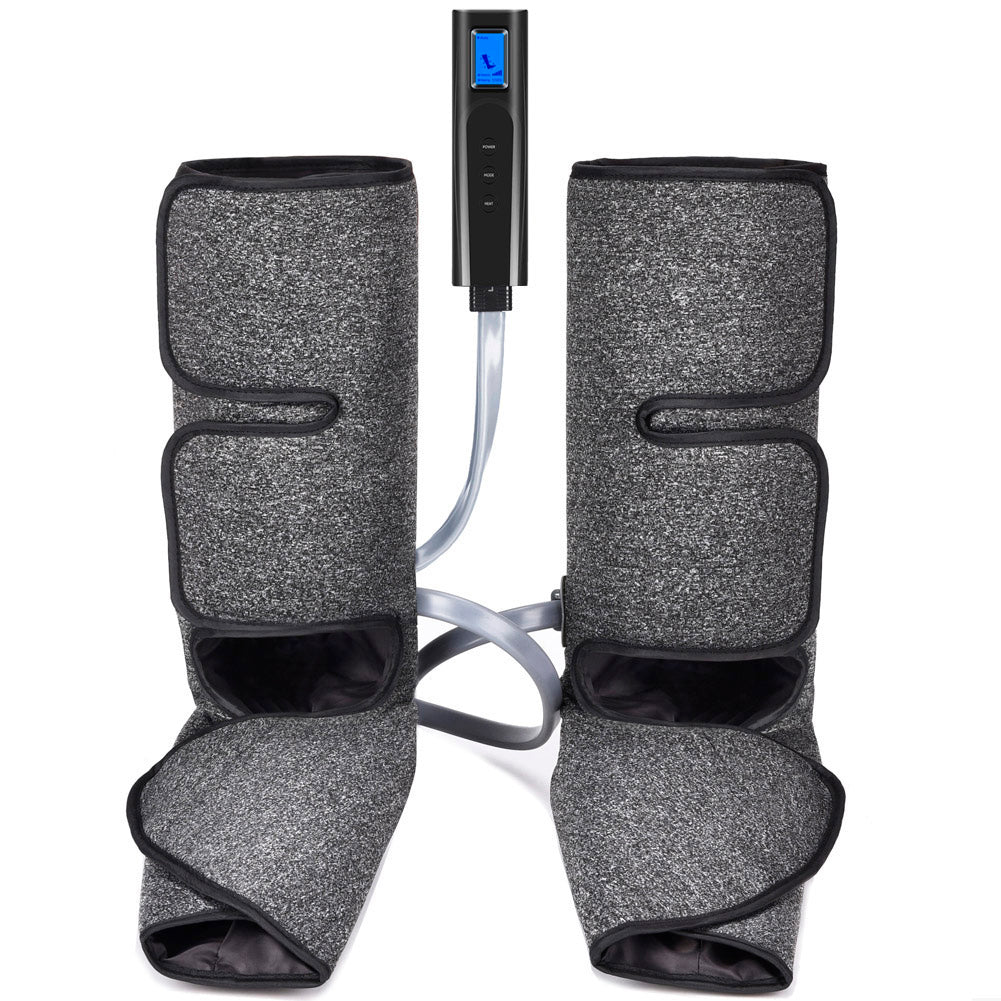 Foot and Calf Massager with Heat, Leg Air Massager for Circulation and Relaxation with Hand-held Controller 6 Modes 3 Intensities (with 2 Extensions)