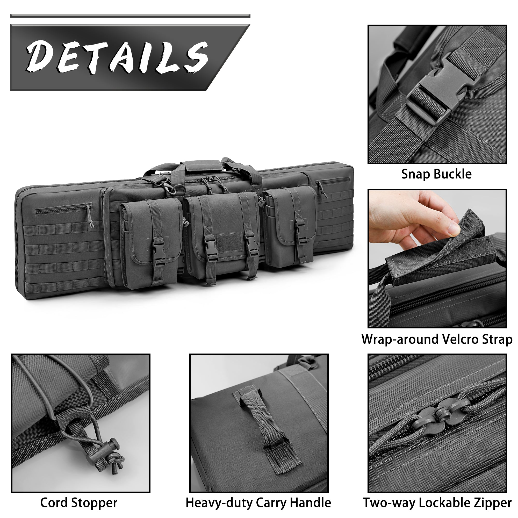 WINCENT Double Long Rifle Bag Case Black/Tan