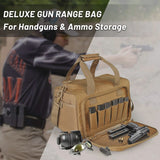 WINCENT Tactical Gun Range Bag for Handguns and Ammo - Tan