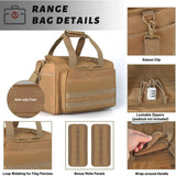 WINCENT Tactical Gun Range Bag for Handguns and Ammo - Tan