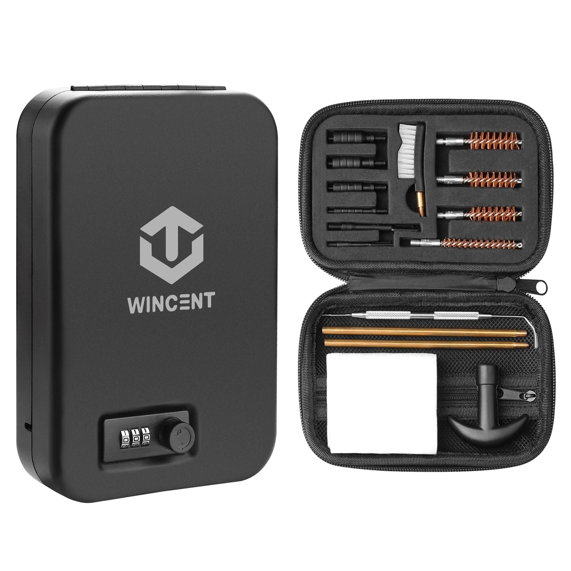 WINCENT Gun Safe Lock Box with Cleaning Kit
