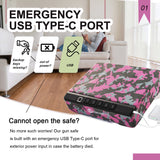 WINCENT Biometric Gun Safe for Pistols - Pink Camo