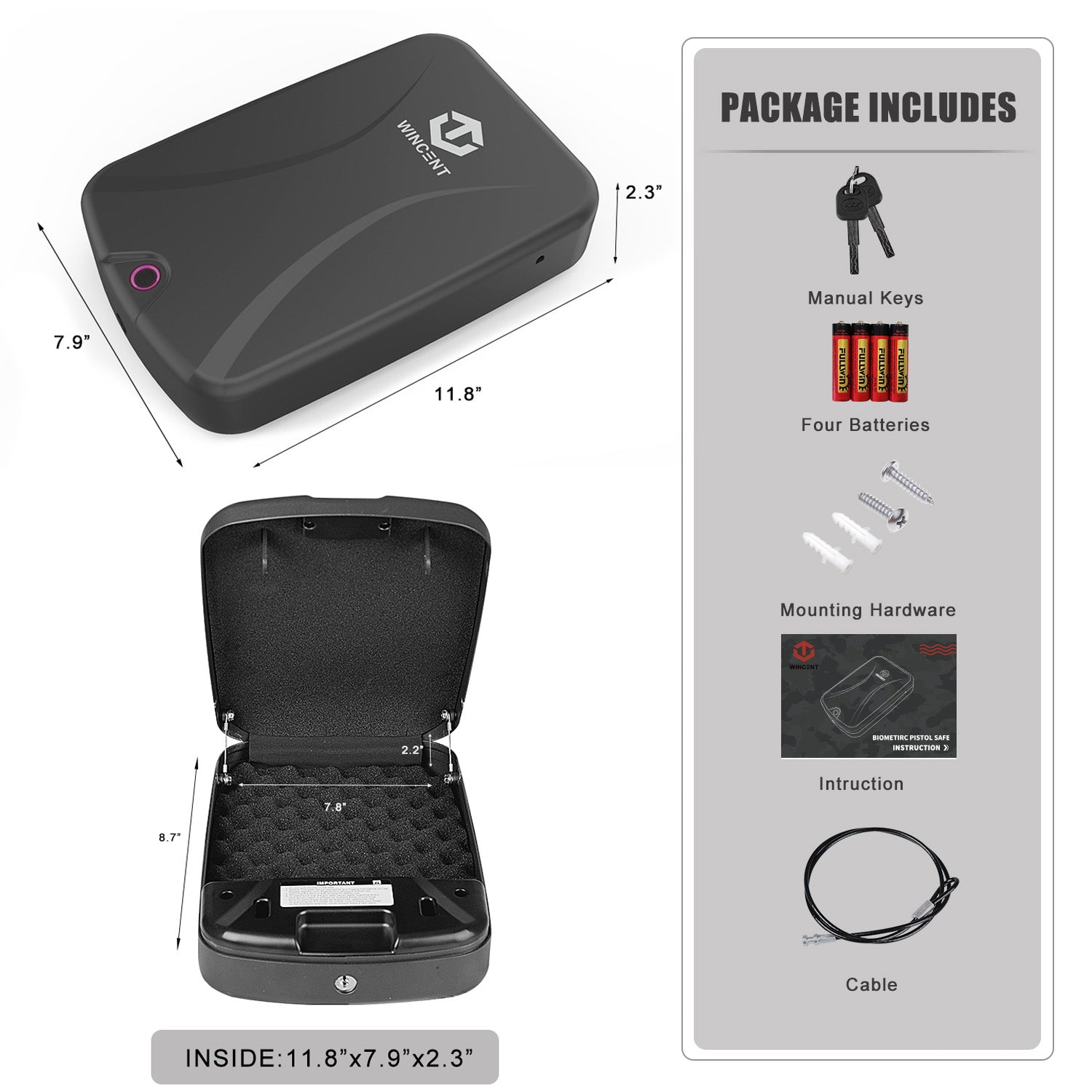 WINCENT Portable Gun Safe Basic Version